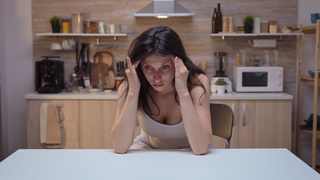 Woman having headache
